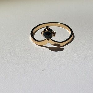 Fashion Jewelry Elegant Gold Ring with Dark Gem